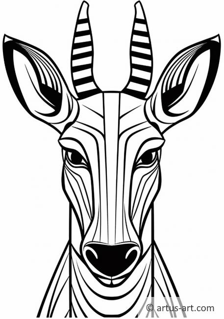 Página de Colorir de Okapi para Crianças